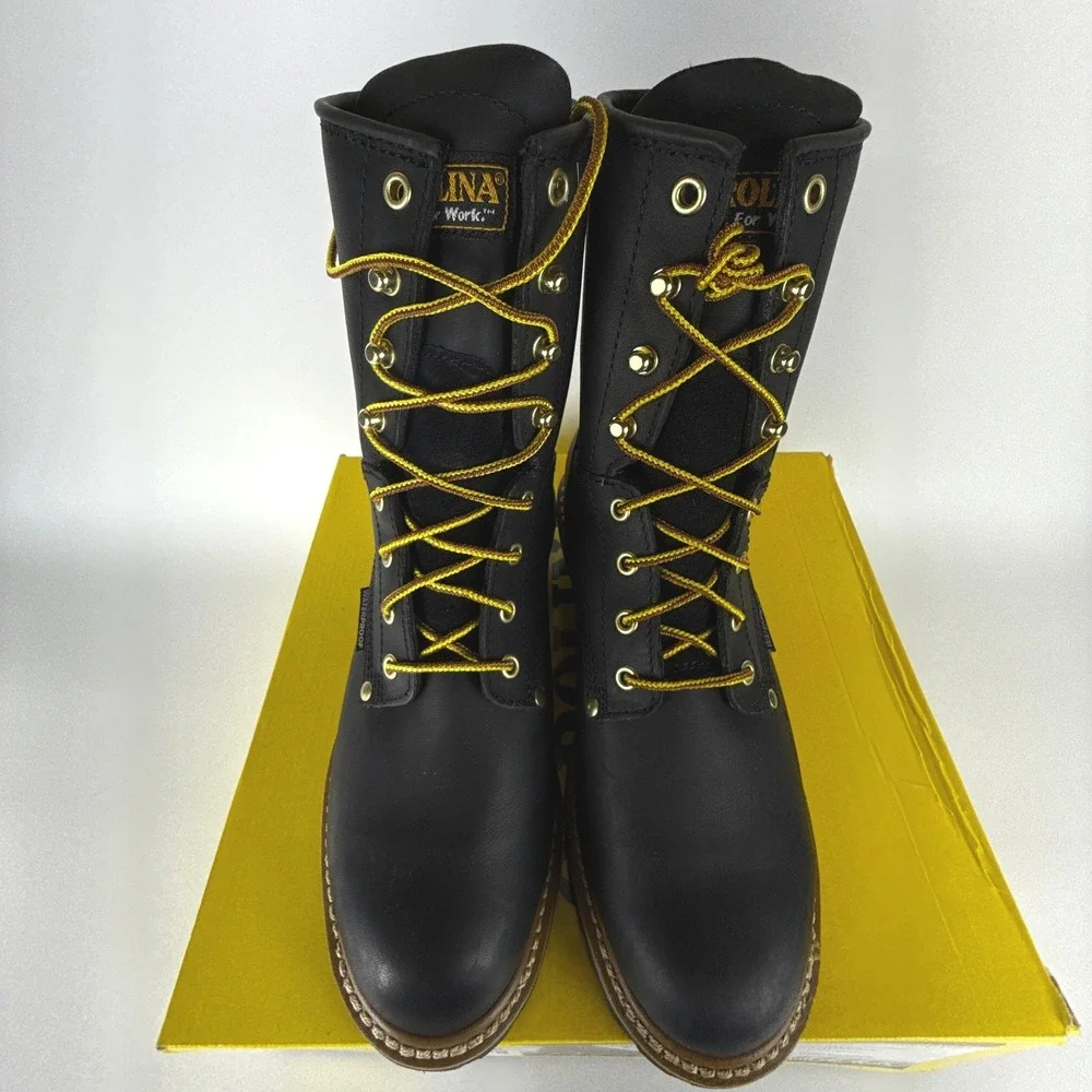 Carolina 8 Inch Steel Toe Logger Boots Mens 9 2E Black‎ CA9823 Waterproof